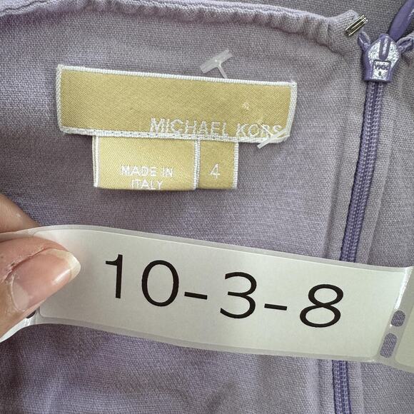 Michael Kors Dress Womens 4 Purple Sleeveless Sheath Wool Blend Made In Italy - Picture 3 of 7